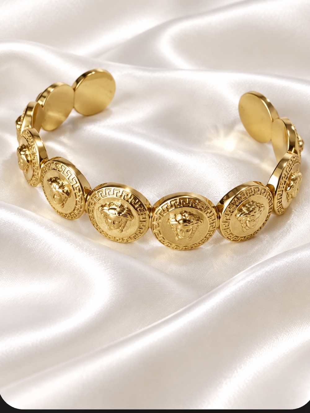 Versace Gold Medusa Coin Cuff Bracelet